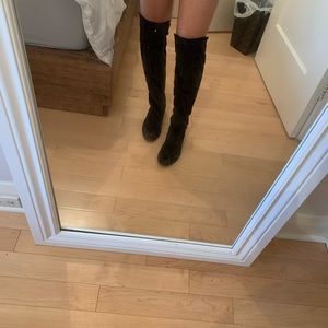 Browns brand Black knee high suede boots worn once